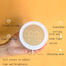Load image into Gallery viewer, Cute Mouse Silicon Night Light with Electronic Alarm Clock Function Bedside Sleeping Desk Lamp Learning Clock