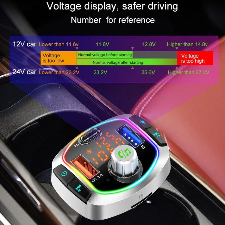 BC63 Colorful Car Card MP3 Player Multifunctional Bluetooth Receiver U Disk Charger Car Cigarette Lighter, BC63