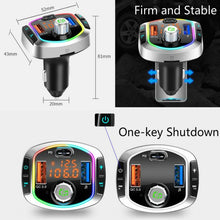 Load image into Gallery viewer, BC63 Colorful Car Card MP3 Player Multifunctional Bluetooth Receiver U Disk Charger Car Cigarette Lighter, BC63