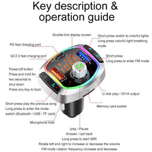 Load image into Gallery viewer, BC63 Colorful Car Card MP3 Player Multifunctional Bluetooth Receiver U Disk Charger Car Cigarette Lighter, BC63