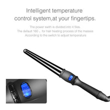 Load image into Gallery viewer, LCD Conical Curling Iron Single Tube Ceramic Glaze Pear Flower Cone, 19mm EU, 25mm EU, 25mm US, 19mm US, 32mm EU