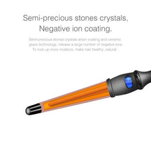 Load image into Gallery viewer, LCD Conical Curling Iron Single Tube Ceramic Glaze Pear Flower Cone, 19mm EU, 25mm EU, 25mm US, 19mm US, 32mm EU