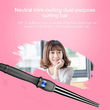 Load image into Gallery viewer, LCD Conical Curling Iron Single Tube Ceramic Glaze Pear Flower Cone, 19mm EU, 25mm EU, 25mm US, 19mm US, 32mm EU