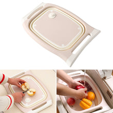 Load image into Gallery viewer, Multifunctional Cutting Board Kitchen Foldable Vegetable Washing Basin, Pink, Blue