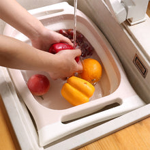 Load image into Gallery viewer, Multifunctional Cutting Board Kitchen Foldable Vegetable Washing Basin, Pink, Blue
