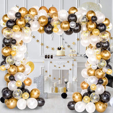 Load image into Gallery viewer, Classic Black Gold Latex Balloon Set Birthday Party Balloon Chain Room Decoration Set, Classic Black Gold Latex Balloon Set