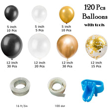 Load image into Gallery viewer, Classic Black Gold Latex Balloon Set Birthday Party Balloon Chain Room Decoration Set, Classic Black Gold Latex Balloon Set