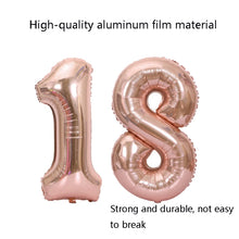 Load image into Gallery viewer, Birthday Decoration Aluminum Foil Balloon 40 Inch Big Number Aluminum Foil Balloon Decoration Set, 18, 21, 30, 40, 50, 60