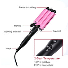 Load image into Gallery viewer, 20-32m Automatic Ceramic Perm Splint Hair Curler 3 Barrels Big Wave Hair Curling Iron Tools, 20mm, 22mm, 25mm, 28mm, 32mm