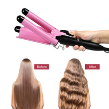Load image into Gallery viewer, 20-32m Automatic Ceramic Perm Splint Hair Curler 3 Barrels Big Wave Hair Curling Iron Tools, 20mm, 22mm, 25mm, 28mm, 32mm
