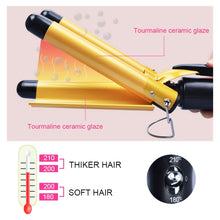 Load image into Gallery viewer, 20-32m Automatic Ceramic Perm Splint Hair Curler 3 Barrels Big Wave Hair Curling Iron Tools, 20mm, 22mm, 25mm, 28mm, 32mm