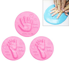 Load image into Gallery viewer, 3 PCS Baby Care Air Dry Soft Clay Baby Hand and Foot Inkpad, Blue, Green, Pink, Purple, Orange, Red, White, Yellow