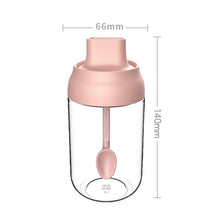 Load image into Gallery viewer, 3 PCS Macaron Ribbon Moisture-Proof Lid Spoon One Seasoning Jar Glass Seasoning Bottle with Label, Seasoning Bottle, Honey Bottle, Brush Oil Bottle