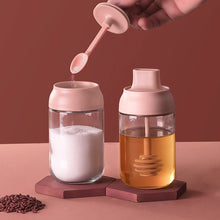 Load image into Gallery viewer, 3 PCS Macaron Ribbon Moisture-Proof Lid Spoon One Seasoning Jar Glass Seasoning Bottle with Label, Seasoning Bottle, Honey Bottle, Brush Oil Bottle