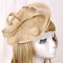 Load image into Gallery viewer, Bridal Headwear Retro Style Linen Hat, Black, White, Meat Meal, Silver Gray, Khaki, Milky White