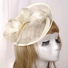 Load image into Gallery viewer, Bridal Headwear Retro Style Linen Hat, Black, White, Meat Meal, Silver Gray, Khaki, Milky White