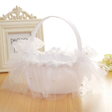 Load image into Gallery viewer, Wedding Flower Baskets Lace Diamond Bridal Hand Basket, Wedding Flower Baskets