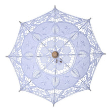 Load image into Gallery viewer, Wedding Bridal Lace Umbrella Shooting Props Wedding Supplies, Length 26cm/ Diameter 29cm, Length 43/Diameter 45cm