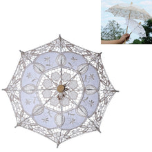Load image into Gallery viewer, Wedding Bridal Lace Umbrella Shooting Props Wedding Supplies, Length 26cm/ Diameter 29cm, Length 43/Diameter 45cm