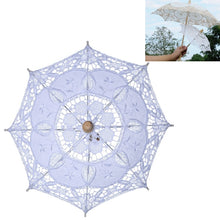 Load image into Gallery viewer, Wedding Bridal Lace Umbrella Shooting Props Wedding Supplies, Length 26cm/ Diameter 29cm, Length 43/Diameter 45cm