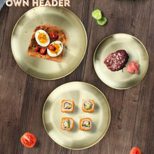 Load image into Gallery viewer, Stainless Steel Thickened Round Plate Cafe Tray Fruit Cake Plate Bone Plate Dish Shallow Plate, 14cm Brushed Matte Silver, 17cm Brushed Matte Silver, 20cm Brushed Matte Silver, 23cm Brushed Matte Silver, 26cm Brushed Matte Silver                       ...