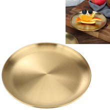 Load image into Gallery viewer, Stainless Steel Thickened Round Plate Cafe Tray Fruit Cake Plate Bone Plate Dish Shallow Plate, 14cm Brushed Matte Silver, 17cm Brushed Matte Silver, 20cm Brushed Matte Silver, 23cm Brushed Matte Silver, 26cm Brushed Matte Silver                       ...