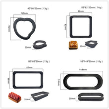 Load image into Gallery viewer, 5 PCS Mousse Cake Ring Cheese Tower Ring Mousse Ring Baking Tool, Round, Love, Square, Rectangle, Oval