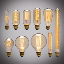 Load image into Gallery viewer, E27 40W Retro Edison Light Bulb Filament Vintage Ampoule Incandescent Bulb, AC 220V, A19 Spirai, G80 Spirai, G80 Filament, G95 Spirai, G95 Filament, ST64 Spirai, ST64 Christmas tree, ST64 Filament, T10 Filament, T185 Filament, T45 Spirai, T45 Filament