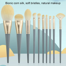 Load image into Gallery viewer, 10 PCS / Set Makeup Brush Corn Silk Fiber Hair Loose Powder Brush Face And Eye Makeup Brush, Without Bag, With Blue Bag, With Silver Bag, With Gray Bag, With Pink Cylinder, With Green Cylinder, With Pink Zipper Bag