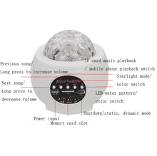 Load image into Gallery viewer, M2 8W Christmas Starry Sky Laser Projection Atmosphere Light Rotating Starry Dynamic Water Pattern Sleeping Light, USB, Battery