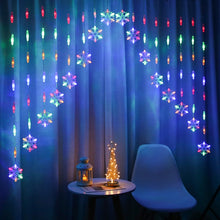 Load image into Gallery viewer, LED Inverted V Snowflake Five-Star Decorative Lights Christmas Waterproof String Lights, EU Plug, Warm White Light, Colorful Light