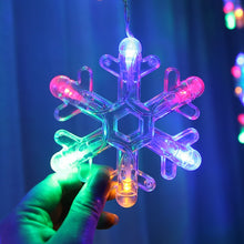 Load image into Gallery viewer, LED Inverted V Snowflake Five-Star Decorative Lights Christmas Waterproof String Lights, EU Plug, Warm White Light, Colorful Light