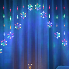 Load image into Gallery viewer, LED Inverted V Snowflake Five-Star Decorative Lights Christmas Waterproof String Lights, EU Plug, Warm White Light, Colorful Light