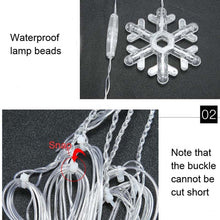 Load image into Gallery viewer, LED Inverted V Snowflake Five-Star Decorative Lights Christmas Waterproof String Lights, EU Plug, Warm White Light, Colorful Light