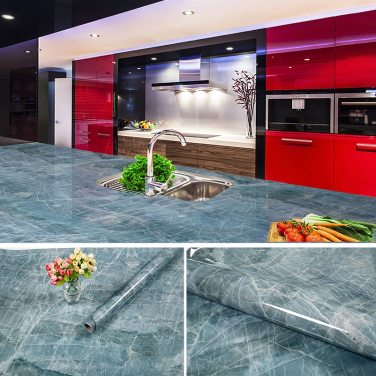 215421210W Marble Pattern Bright Paint Furniture Renovation Self-Adhesive Wall Paper Cabinet Waterproof Film