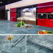 Load image into Gallery viewer, 215421210W Marble Pattern Bright Paint Furniture Renovation Self-Adhesive Wall Paper Cabinet Waterproof Film