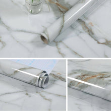 Load image into Gallery viewer, 215421210W Marble Pattern Bright Paint Furniture Renovation Self-Adhesive Wall Paper Cabinet Waterproof Film
