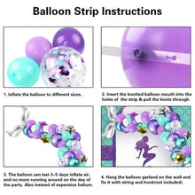 Load image into Gallery viewer, Golden Square Piece Confetti Balloon Set Ocean Theme Mermaid Party Balloon Decoration Set, Balloon Decoration Set