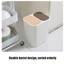 Load image into Gallery viewer, Dry And Wet Classification Press Trash Can Household Kitchen Paper Basket, Blue, White, Gray, Beige