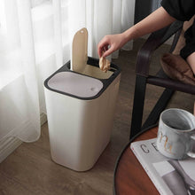 Load image into Gallery viewer, Dry And Wet Classification Press Trash Can Household Kitchen Paper Basket, Blue, White, Gray, Beige