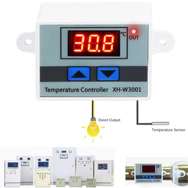 XH-W3001 Digital LED Temperature Controller Arduino Cooling Heating Switch Thermostat NTC Sensor, 24V, 220V
