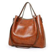 Load image into Gallery viewer, 4 in 1 Ladies Retro Handbag Fashion Large Capacity Sub-Diagonal Bucket Bag, Red Eine, Light Grey, Black, Brown