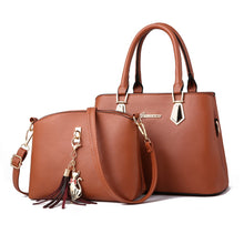 Load image into Gallery viewer, 2 in 1 Women Casual Fashion Messenger Handbags Large Capacity Bag, Red Wine, Navy Blue, Black, Pink, Khaki