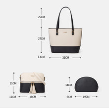 Load image into Gallery viewer, 3 in 1 Fashion Simple Lady Diagonal Large Capacity Handbag Letter Bag, Gold + Black, White + Brown, Brown + Black, White + Pink, White + Black, Purple+ Black