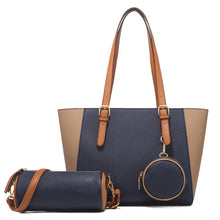 Load image into Gallery viewer, 3 in 1 Fashion Simple Lady Diagonal Large Capacity Handbag, White, Navy Blue, Black, Coffee, Brown