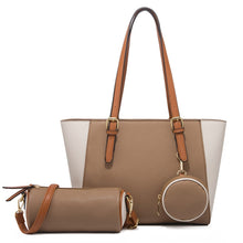 Load image into Gallery viewer, 3 in 1 Fashion Simple Lady Diagonal Large Capacity Handbag, White, Navy Blue, Black, Coffee, Brown