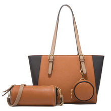 Load image into Gallery viewer, 3 in 1 Fashion Simple Lady Diagonal Large Capacity Handbag, White, Navy Blue, Black, Coffee, Brown