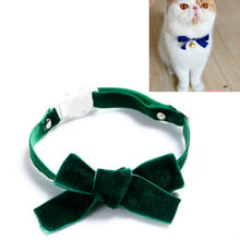 Load image into Gallery viewer, Velvet Bowknot Adjustable Pet Collar Cat Dog Rabbit Bow Tie Accessories, S 17-30cm Bowknot, S 17-30cm Bowknot With Bell