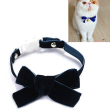 Load image into Gallery viewer, Velvet Bowknot Adjustable Pet Collar Cat Dog Rabbit Bow Tie Accessories, S 17-30cm Bowknot, S 17-30cm Bowknot With Bell