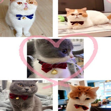 Load image into Gallery viewer, Velvet Bowknot Adjustable Pet Collar Cat Dog Rabbit Bow Tie Accessories, S 17-30cm Bowknot, S 17-30cm Bowknot With Bell